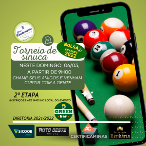 TORNEIO DE SINUCA HANDICAP DO CENTRAL DE NITERÓI